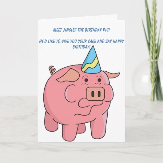 Funny Pig Birthday Card Karte (Vorderseite)