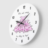 Funny Pig Cartoon Wall Clock Große Wanduhr (Winkel)