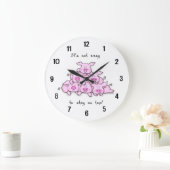 Funny Pig Cartoon Wall Clock Große Wanduhr (Zuhause)