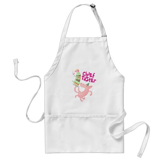 Funny Pig Chief Taster Giga Layer Cake Cartoon Schürze (Vorne)