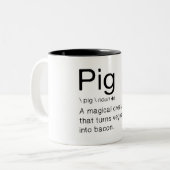 Funny Pig Definition Zweifarbige Tasse (Vorderseite Links)