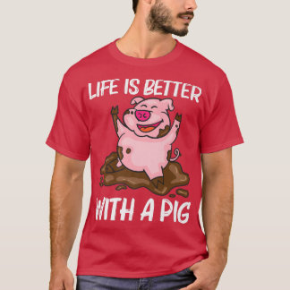 Funny Pig Design für Männer Frauen Hog Bauer Farm  T-Shirt