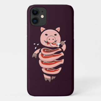 Funny Pig Eating Pork Steaks Creepy Weiß Case-Mate iPhone Hülle