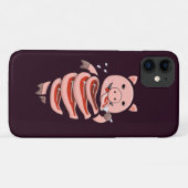 Funny Pig Eating Pork Steaks Creepy Weiß Case-Mate iPhone Hülle (Rückseite (Horizontal))