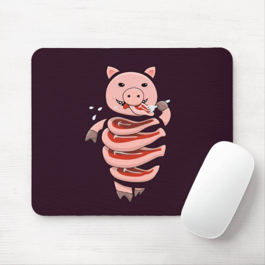 Funny Pig Ess Steaks von selbst Mousepad (Mit Mouse)