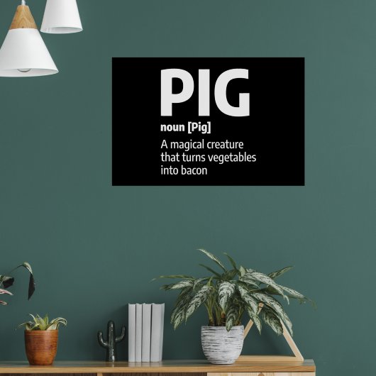 Funny Pig Fleisch Definition Schweinebacke Poster (Wohnzimmer 1)