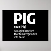 Funny Pig Fleisch Definition Schweinebacke Poster (Vorne)