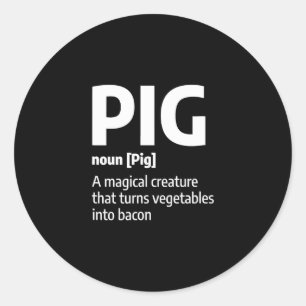 Funny Pig Fleisch Definition Schweinebacke Runder Aufkleber