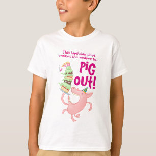 Funny Pig Geburtstagskuchen Erlaubnis auszubrechen T-Shirt