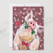 Funny Pig Happy Valentine's Day Card (Vorderseite)