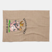 Funny Pig Hog Calling Cartoon Character Geschirrtuch (Horizontal)