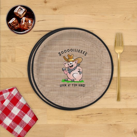 Funny Pig Hog Calling Cartoon Character Pappteller