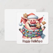 Funny Pig Holiday Grußkarte Feiertagskarte (Vorne/Hinten)