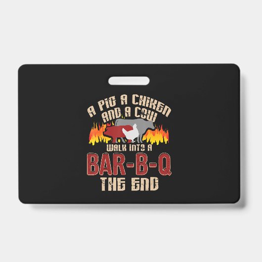 Funny Pig Hühnchen Kuh Bar B Q Grillen Koch Koch K Ausweis (Front)