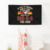 Funny Pig Hühnchen Kuh Bar B Q Grillen Koch Koch K Banner (Insitu)