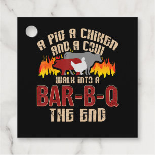 Funny Pig Hühnchen Kuh Bar B Q Grillen Koch Koch K Geschenkanhänger