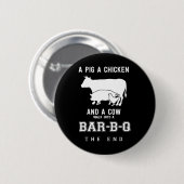 Funny Pig Hühnerkuh Geschichte von Grillen Master  Button (Vorne & Hinten)