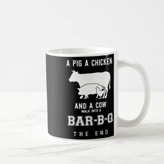 Funny Pig Hühnerkuh Geschichte von Grillen Master  Kaffeetasse (Rechts)