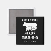 Funny Pig Hühnerkuh Geschichte von Grillen Master Magnet (Vorderseite/Rückseite)