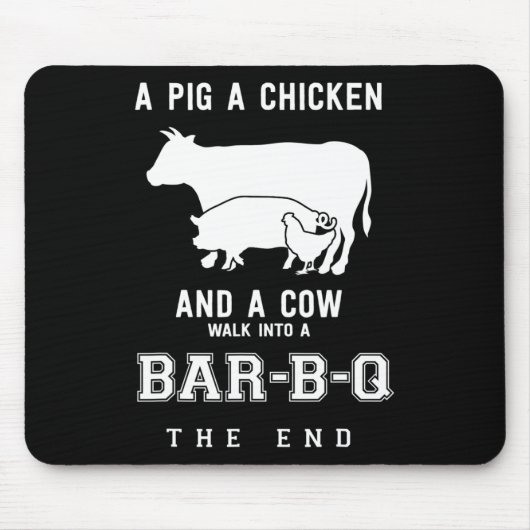 Funny Pig Hühnerkuh Geschichte von Grillen Master Mousepad (Vorne)