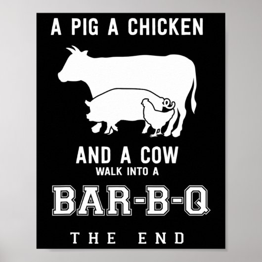 Funny Pig Hühnerkuh Geschichte von Grillen Master  Poster (Vorne)