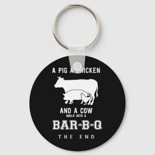 Funny Pig Hühnerkuh Geschichte von Grillen Master  Schlüsselanhänger