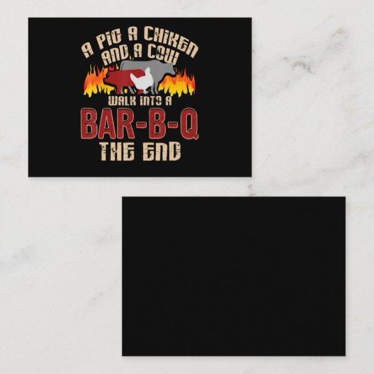 Funny Pig Hühnerkuhe Bar B Q Grillen Koch Cookie K Visitenkarte (Vorne/Hinten)