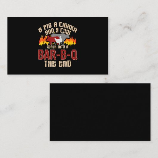 Funny Pig Hühnerkuhe Bar B Q Grillen Koch Cookie K Visitenkarte (Vorne/Hinten)