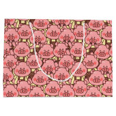 Funny Pig in Overalls Große Geschenktüte (Rückseite)