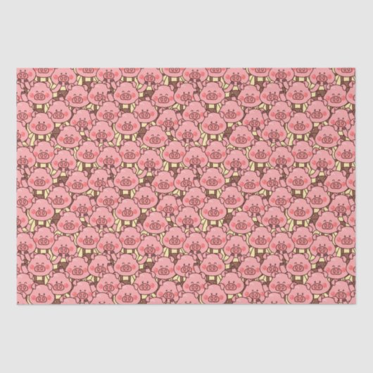 Funny Pig in Overalls Seidenpapier (Vorderseite)