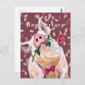 Funny Pig-Jubiläumskarte Postkarte (Vorne/Hinten)