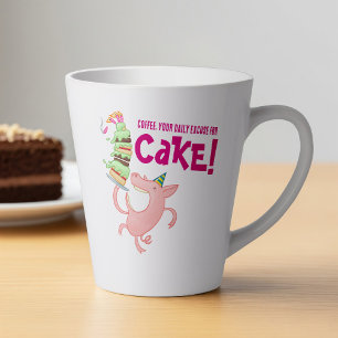 Funny Pig Kaffee Täglich Entschuldigung für Kuchen Milchtasse