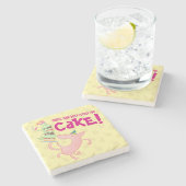 Funny Pig Kaffee Täglich Entschuldigung für Kuchen Steinuntersetzer (Seitenansicht)