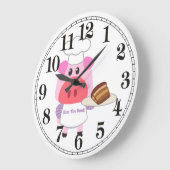 Funny Pig Koch Wall Clock Große Wanduhr (Winkel)