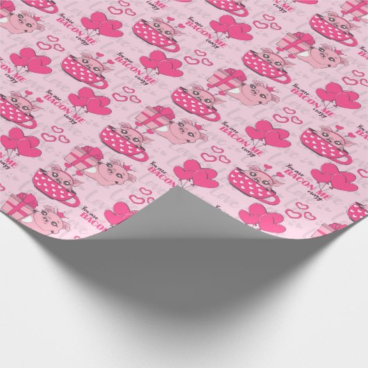 Funny Pig Liebe Puff Geschenkpapier (Ecke)