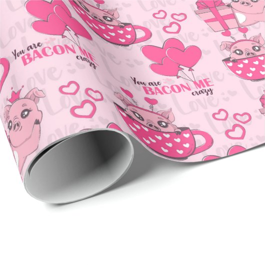 Funny Pig Liebe Puff Geschenkpapier (Rolleneckpunkt)
