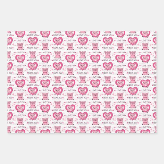 Funny Pig Liebe Puff Geschenkpapier Set (Vorderseite 2)