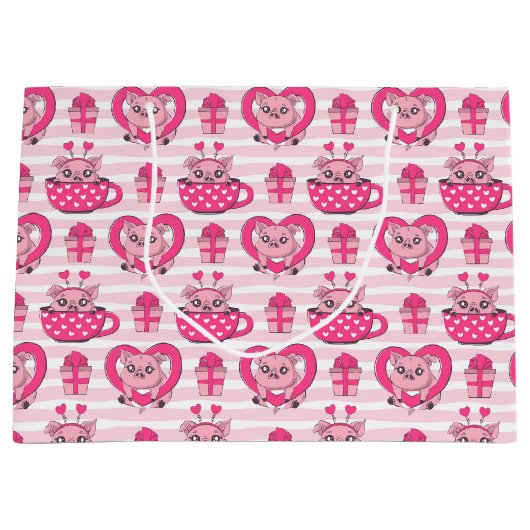 Funny Pig Liebe Puff Große Geschenktüte (Vorderseite)