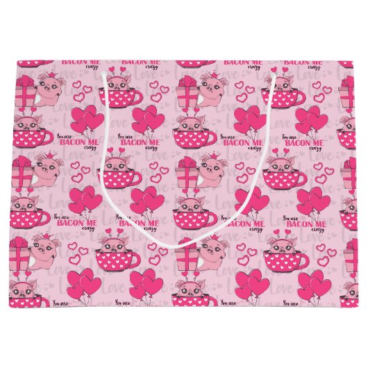 Funny Pig Liebe Puff Große Geschenktüte (Vorderseite)