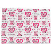 Funny Pig Liebe Puff Große Geschenktüte (Rückseite)