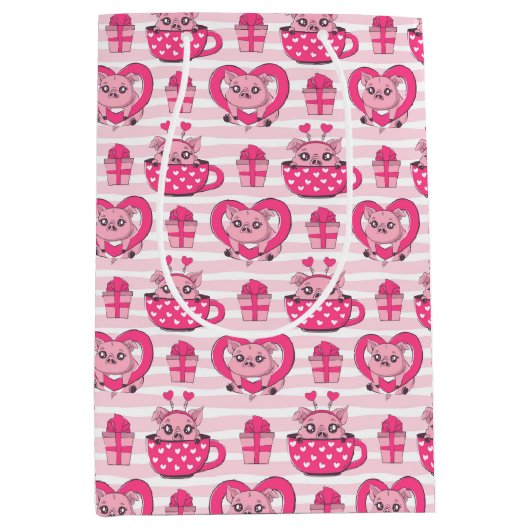 Funny Pig Liebe Puff Mittlere Geschenktüte (Vorderseite)