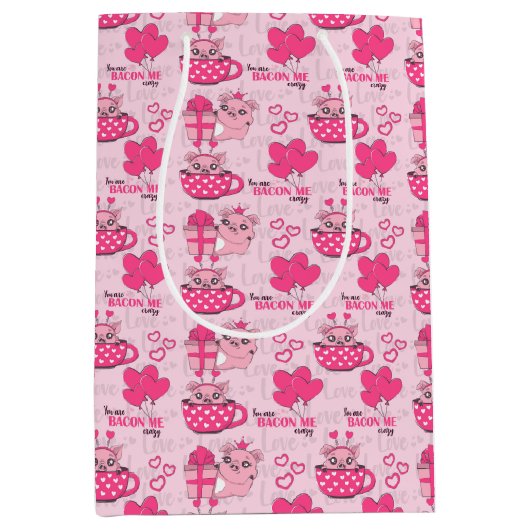 Funny Pig Liebe Puff Mittlere Geschenktüte (Vorderseite)