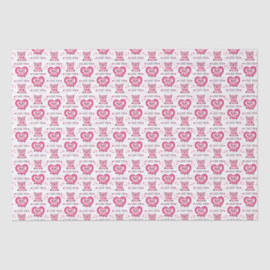 Funny Pig Liebe Puff Seidenpapier (Vorderseite)