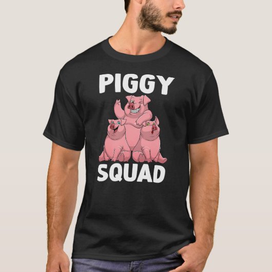 Funny Pig Lover Art For Men Women Kids Piggy Squad T-Shirt (Vorderseite)
