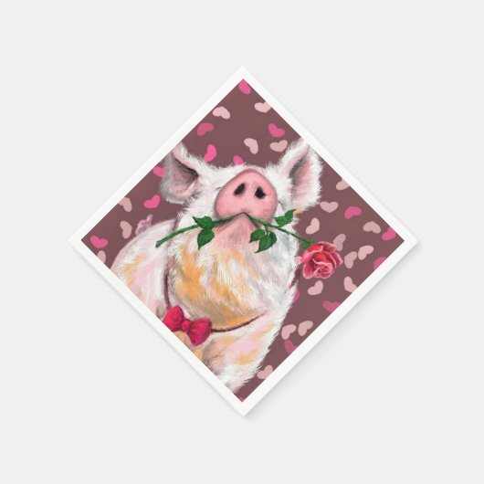 Funny Pig Napkins Serviette (Ecke)