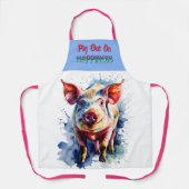 Funny Pig Out auf Happy Schürze (Vorderseite)