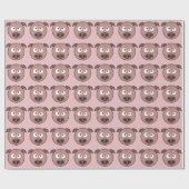 Funny Pig Pattern Geschenkpapier (Flach)