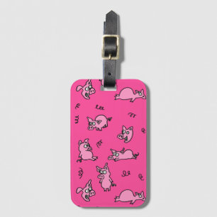 Funny Pig Pink Gepäckchen Tag Gepäckanhänger