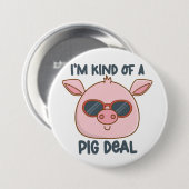 Funny Pig Pun Button (Vorne & Hinten)
