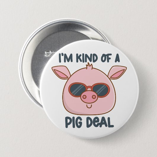 Funny Pig Pun Button (Vorne & Hinten)